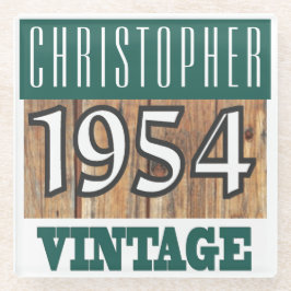 Name mit Jahr 1954 Vintager Untersetzer aus Glas