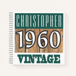 Name mit Jahr 1960 Vintages Notebook Notizbuch