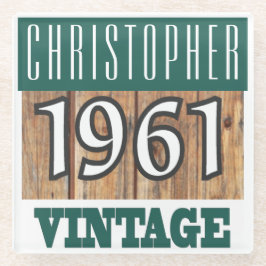 Name mit Jahr 1961 Vintager Untersetzer aus Glas