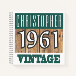 Name mit Jahr 1961 Vintages Notebook Notizbuch
