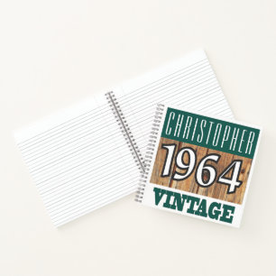 Name mit Jahr 1964 Vintage Notizbuch