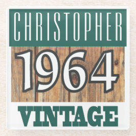 Name mit Jahr 1964 Vintager Untersetzer aus Glas