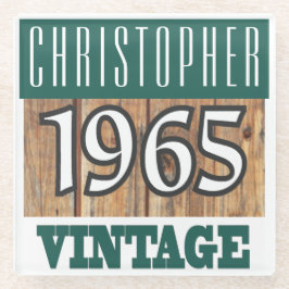 Name mit Jahr 1965 Vintager Untersetzer aus Glas