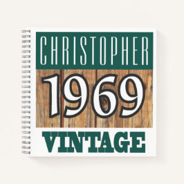 Name mit Jahr 1969 Vintages Notebook Notizbuch