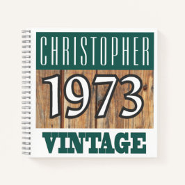 Name mit Jahr 1973 Vintages Notebook Notizbuch