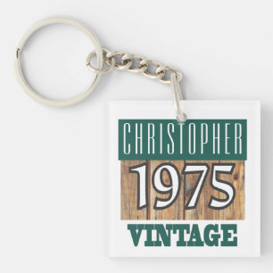 Name mit Jahr 1975 Vintager Schlüsselanhänger