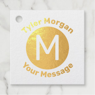 Name mit Monogramm im Kreis, Meldung Geschenkanhänger