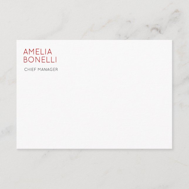 Name Modern Minimalistisch Professionell Schlicht  Begleitkarte (Vorderseite)