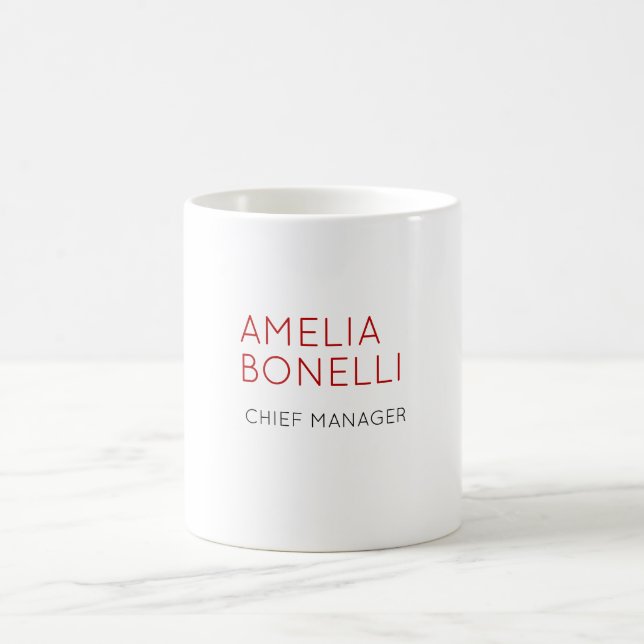 Name Modern Minimalistisch Professionell Schlicht  Kaffeetasse (Mittel)