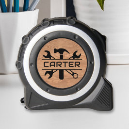 Name moderner Mit Monogramm Holzwerkzeuge Maßband