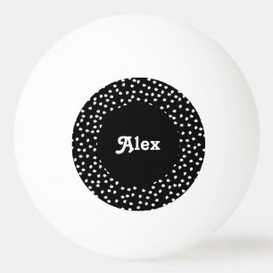 Name Moderner Niedlicher Polka Dot Black und White Tischtennisball