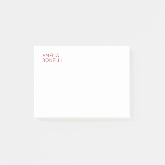Name Modernes Minimalistisches Berufliches Schlich Post-it Klebezettel (Vorderseite)