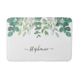 Name Monogram Eukalyptus Greenery Badematte