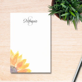 Name Monogram Floral Post-it Klebezettel