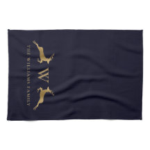 Name Monogram Gold Deer Midnight Navy
