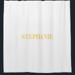 Name Monogram Gold White Elegany Klasse Custom Duschvorhang<br><div class="desc">Entworfen mit Textvorlage für mit Monogramm Namen,  die Sie bearbeiten können,  in elegantem,  eigenem,  weißem Hintergrund!</div>