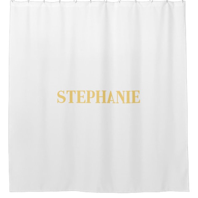 Name Monogram Gold White Elegany Klasse Custom Duschvorhang (Vorderseite)