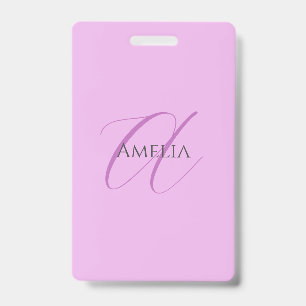 Name Monogram Initial Letter Orchid & Lilac Ausweis