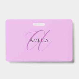 Name Monogram Initial Letter Orchid & Lilac Ausweis