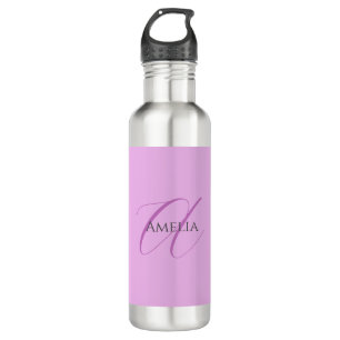 Name Monogram Initial Letter Orchid & Lilac Edelstahlflasche