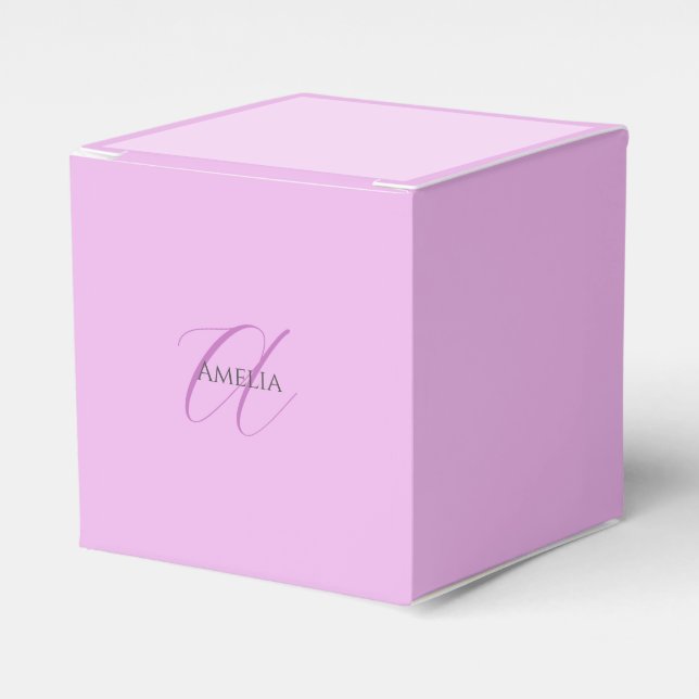 Name Monogram Initial Letter Orchid & Lilac Geschenkschachtel (Vorderseite)