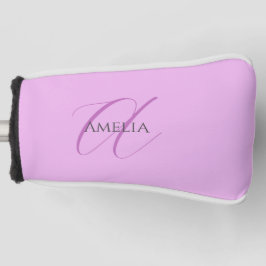 Name Monogram Initial Letter Orchid & Lilac Golf Headcover