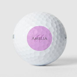 Name Monogram Initial Letter Orchid & Lilac Golfball