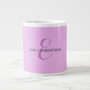 Name Monogram Initial Letter Orchid & Lilac Jumbo-Tasse