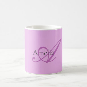 Name Monogram Initial Letter Orchid & Lilac Kaffeetasse