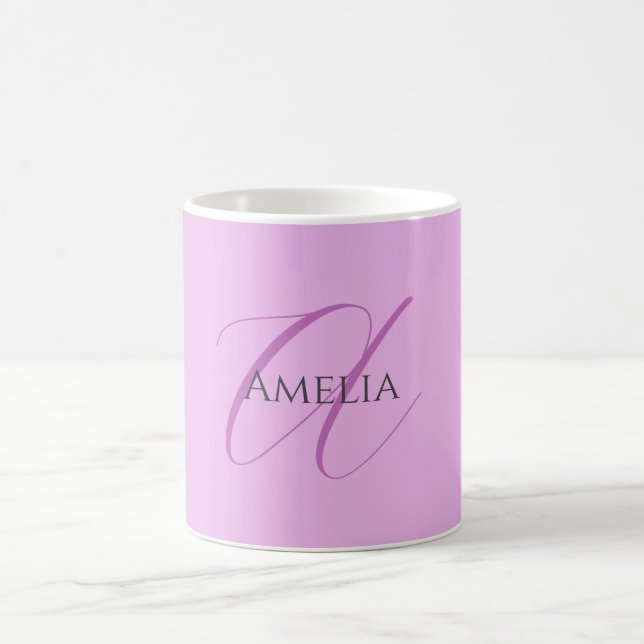 Name Monogram Initial Letter Orchid & Lilac Kaffeetasse (Mittel)