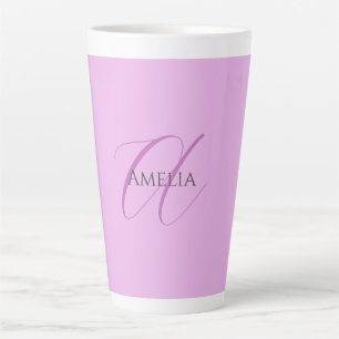 Name Monogram Initial Letter Orchid & Lilac Milchtasse