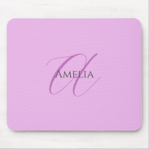 Name Monogram Initial Letter Orchid & Lilac Mousepad