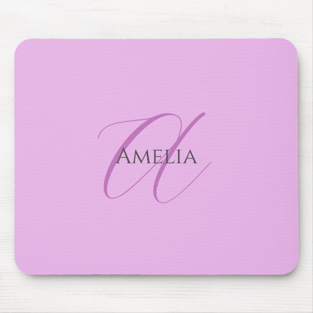 Name Monogram Initial Letter Orchid & Lilac Mousepad (Vorne)