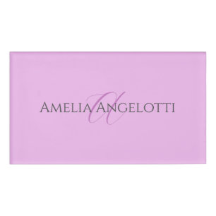 Name Monogram Initial Letter Orchid & Lilac Namenschild