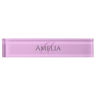 Name Monogram Initial Letter Orchid & Lilac Namensplakette