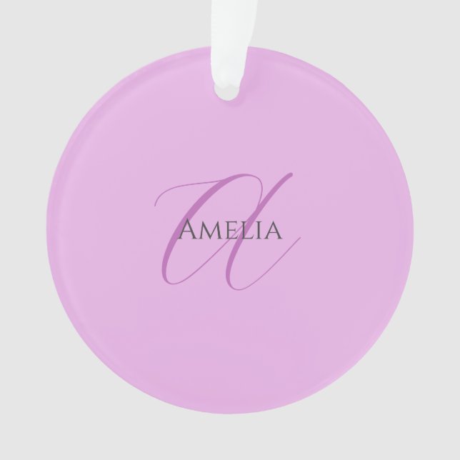 Name Monogram Initial Letter Orchid & Lilac Ornament (Vorderseite)