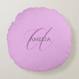Name Monogram Initial Letter Orchid & Lilac Rundes Kissen