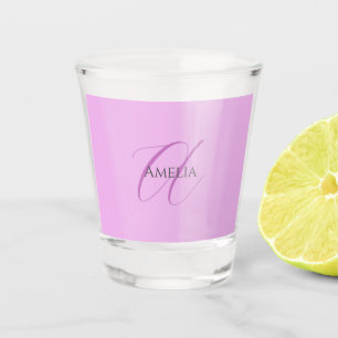 Name Monogram Initial Letter Orchid & Lilac Schnapsglas