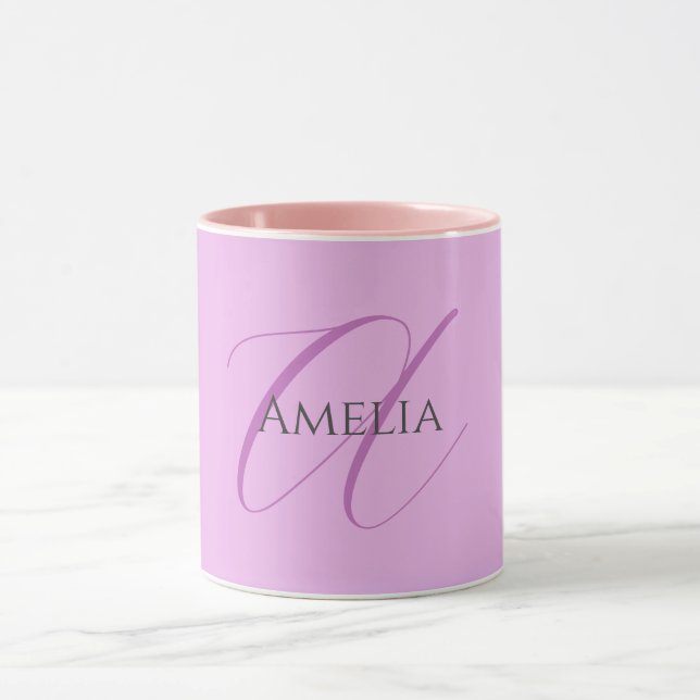 Name Monogram Initial Letter Orchid & Lilac Tasse (Zentrum)