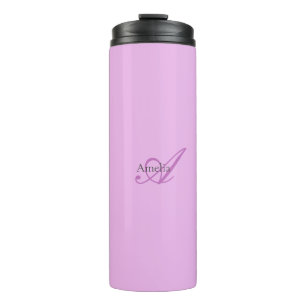 Name Monogram Initial Letter Orchid & Lilac Thermosbecher