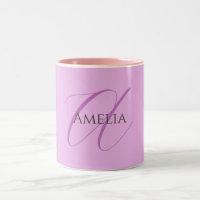 Name Monogram Initial Letter Orchid & Lilac