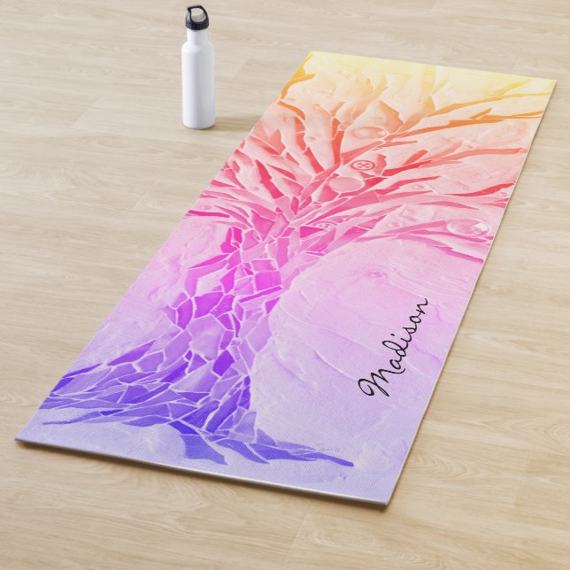 Name Monogram Pink Lila Girl Yogamatte (Beispiel)