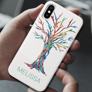 Name Monogram Rainbow Tree Case-Mate iPhone Hülle