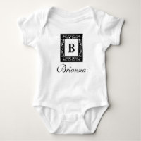 Name Monogram Regal Style Baby Bodysuit