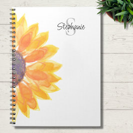 Name Monogram Sunflower Notizblock