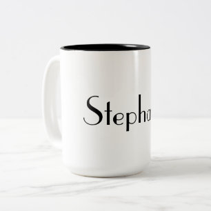 Name Monogram Template Schwarz & Weiß Cooles Gesch Zweifarbige Tasse