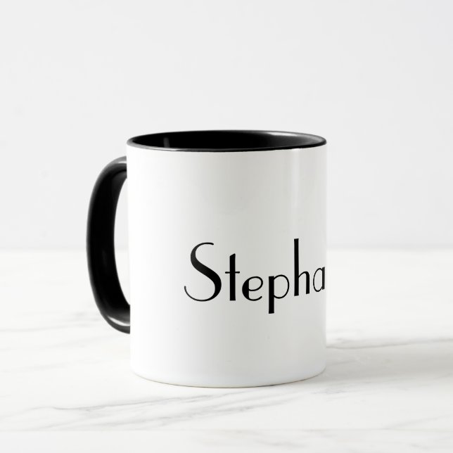 Name Monogram Template Schwarz-weiß Weihnachtsgesc Tasse (Vorderseite Links)