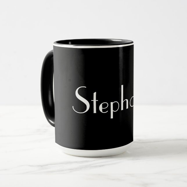 Name Monogram Template Schwarz-weißes Niedliches G Tasse (Vorderseite Links)