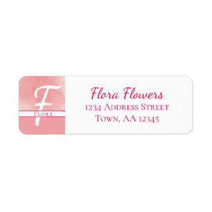 Name Monogramm Aquarellfarbe Pink