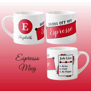 Name monogramm Chilly entspannen glücklich rot sei Espressotasse